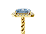 Yellow gold Fancy Blue Radiant  Halo Twisted Band Four-Prong Diamond Ring_25