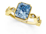Yellow gold Fancy Blue Radiant  Milgrain Marquise Diamond Twist Band Ring_63