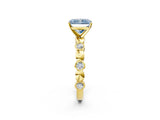 Yellow gold Fancy Blue Radiant  Solitaire Bezel-Set Diamond Ring with Beaded Band and Four-Prong Setting_34