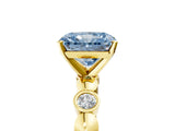 Yellow gold Fancy Blue Radiant  Solitaire Bezel-Set Diamond Ring with Beaded Band and Four-Prong Setting_37