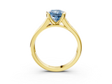 Yellow gold Fancy Blue Radiant  Solitaire Bezel-Set Diamond Ring with Channel-Set Band_40