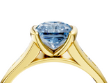 Yellow gold Fancy Blue Radiant  Solitaire Bezel-Set Diamond Ring with Channel-Set Band_41