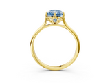 Yellow gold Fancy Blue Radiant  Solitaire Cathedral Diamond Ring with Six-Prong Setting_20