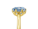 Yellow gold Fancy Blue Radiant  Solitaire Cathedral Diamond Ring with Six-Prong Setting_22