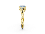 Yellow gold Fancy Blue Radiant  Solitaire Celtic Knot Engagement Ring with Four-Prong Setting_44