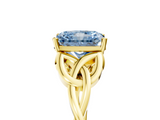 Yellow gold Fancy Blue Radiant  Solitaire Celtic Knot Engagement Ring with Four-Prong Setting_47