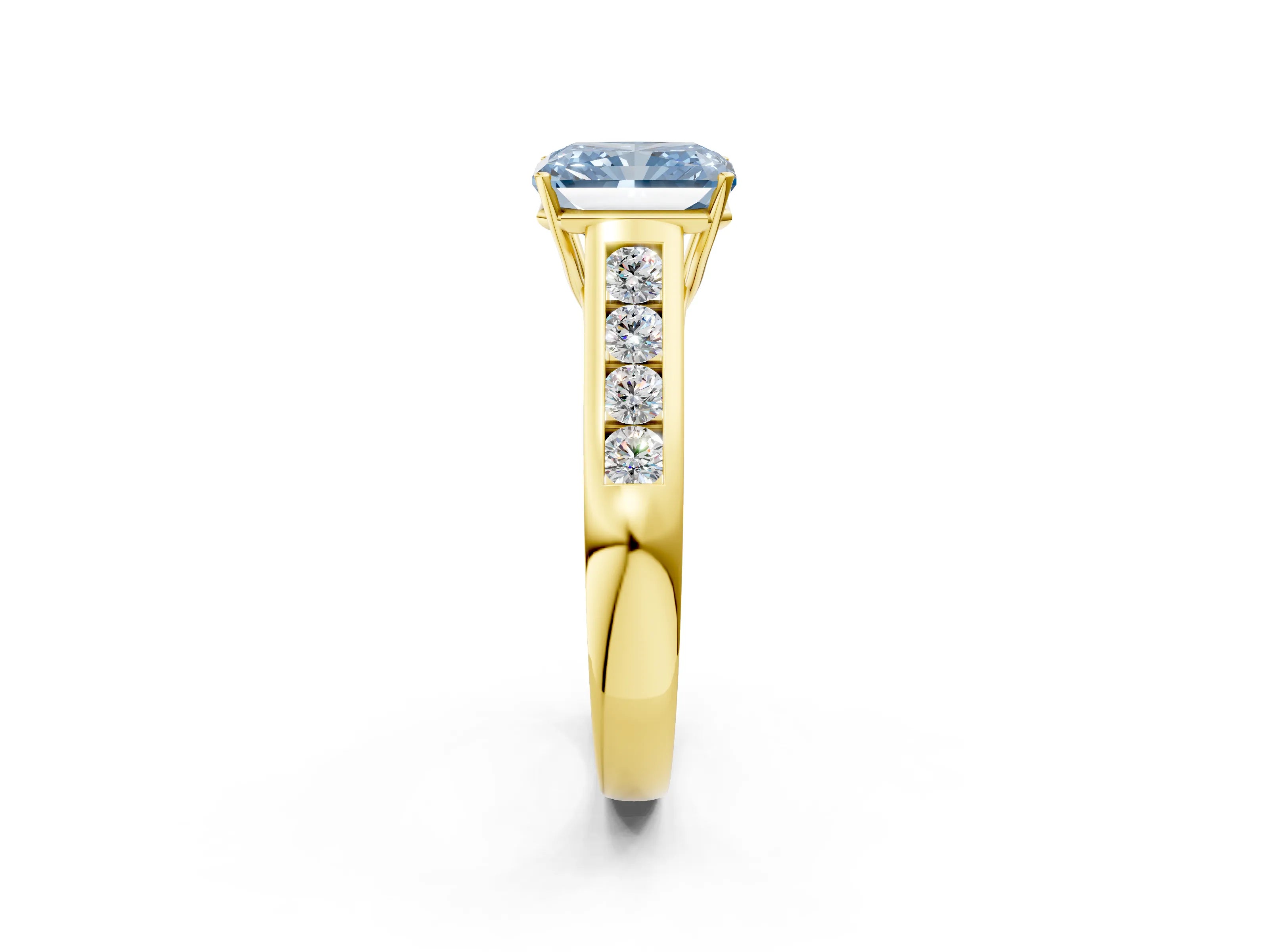 Yellow gold Fancy Blue Radiant  Solitaire Channel-Set Diamond Engagement Ring with Four-Prong Setting_34
