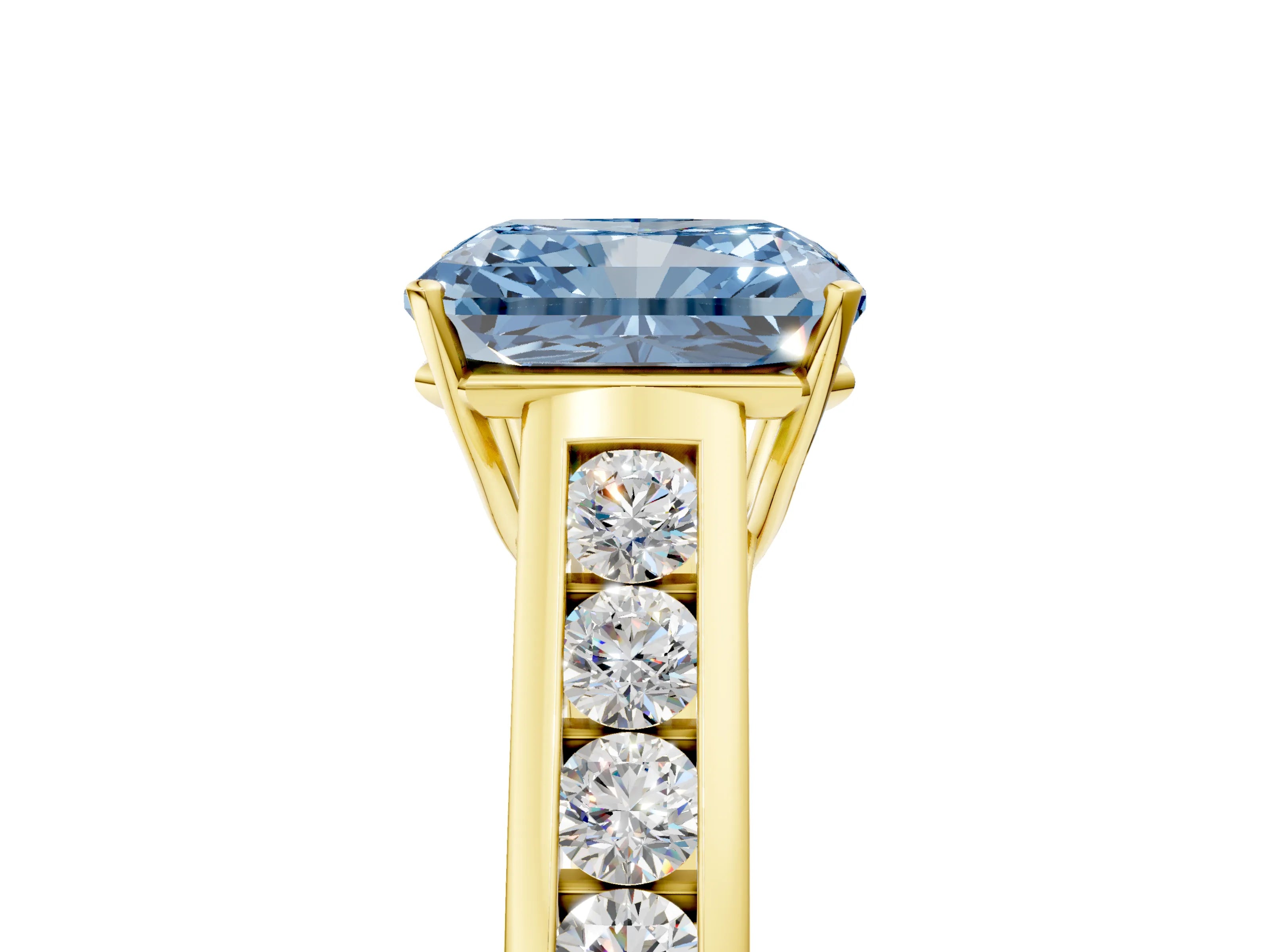 Yellow gold Fancy Blue Radiant  Solitaire Channel-Set Diamond Engagement Ring with Four-Prong Setting_37