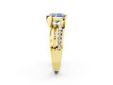 Yellow gold Fancy Blue Radiant  Solitaire Channel-Set Split Shank Ring with Tension Prong Setting_5