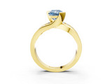 Yellow gold Fancy Blue Radiant  Solitaire Channel-Set Split Shank Ring with Tension Prong Setting_6