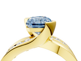 Yellow gold Fancy Blue Radiant  Solitaire Channel-Set Split Shank Ring with Tension Prong Setting_7