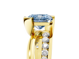Yellow gold Fancy Blue Radiant  Solitaire Channel-Set Split Shank Ring with Tension Prong Setting_8