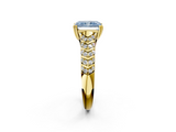 Yellow gold Fancy Blue Radiant  Solitaire Chevron Pave Diamond Engagement Ring with Six-Prong Setting_5
