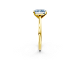Yellow gold Fancy Blue Radiant  Solitaire Diamond Engagement Ring with Four-Prong Setting on a Classic Band_6