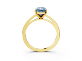 Yellow gold Fancy Blue Radiant  Solitaire Diamond Engagement Ring with Four-Prong Setting on a Classic Band_7