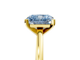 Yellow gold Fancy Blue Radiant  Solitaire Diamond Engagement Ring with Four-Prong Setting on a Classic Band_9