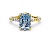 Yellow gold Fancy Blue Radiant  Solitaire Diamond Engagement Ring with Pave Band and Six-Prong Setting_20
