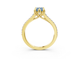Yellow gold Fancy Blue Radiant  Solitaire Diamond Engagement Ring with Pave Band and Six-Prong Setting_23