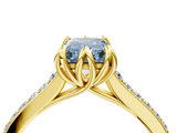 Yellow gold Fancy Blue Radiant  Solitaire Diamond Engagement Ring with Pave Band and Six-Prong Setting_24