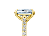 Yellow gold Fancy Blue Radiant  Solitaire Diamond Engagement Ring with Pave Band and Six-Prong Setting_25