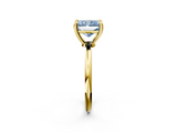 Yellow gold Fancy Blue Radiant  Solitaire Diamond Ring with 4-Prong Setting on a Classic Band_5