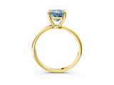 Yellow gold Fancy Blue Radiant  Solitaire Diamond Ring with 4-Prong Setting on a Classic Band_6