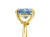 Yellow gold Fancy Blue Radiant  Solitaire Diamond Ring with 4-Prong Setting on a Classic Band_8