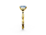 Yellow gold Fancy Blue Radiant  Solitaire Diamond Ring with Bamboo Band and Four-Prong Setting_40