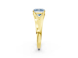 Yellow gold Fancy Blue Radiant  Solitaire Diamond Ring with Cathedral Band and Four-Prong Setting_67