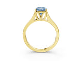 Yellow gold Fancy Blue Radiant  Solitaire Diamond Ring with Cathedral Band and Four-Prong Setting_68