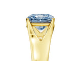 Yellow gold Fancy Blue Radiant  Solitaire Diamond Ring with Cathedral Band and Four-Prong Setting_70