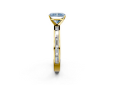 Yellow gold Fancy Blue Radiant  Solitaire Diamond Ring with Channel-Set Baguette Band and Four-Prong Setting_87