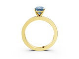 Yellow gold Fancy Blue Radiant  Solitaire Diamond Ring with Channel-Set Baguette Band and Four-Prong Setting_88