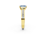 Yellow gold Fancy Blue Radiant  Solitaire Diamond Ring with Channel-Set Band and Four-Prong Setting_5