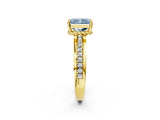 Yellow gold Fancy Blue Radiant  Solitaire Diamond Ring with Channel Set Band and Six-Prong Setting_50