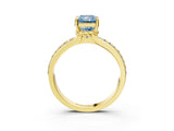 Yellow gold Fancy Blue Radiant  Solitaire Diamond Ring with Channel Set Band and Six-Prong Setting_51