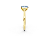 Yellow gold Fancy Blue Radiant  Solitaire Diamond Ring with Four-Prong Setting and Classic Band_5