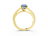 Yellow gold Fancy Blue Radiant  Solitaire Diamond Ring with Four-Prong Setting and Classic Band_6