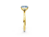 Yellow gold Fancy Blue Radiant  Solitaire Diamond Ring with Four-Prong Setting on a Plain Band_22