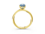 Yellow gold Fancy Blue Radiant  Solitaire Diamond Ring with Four-Prong Setting on a Plain Band_23