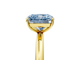 Yellow gold Fancy Blue Radiant  Solitaire Diamond Ring with Four-Prong Setting on a Plain Band_25
