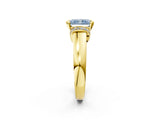 Yellow gold Fancy Blue Radiant  Solitaire Diamond Ring with Pave Band and Six-Prong Setting_34