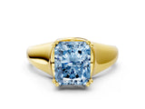 Yellow gold Fancy Blue Radiant  Solitaire Diamond Ring with Six-Prong Cathedral Setting_32