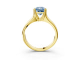 Yellow gold Fancy Blue Radiant  Solitaire Diamond Ring with Six-Prong Cathedral Setting_35