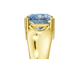 Yellow gold Fancy Blue Radiant  Solitaire Diamond Ring with Six-Prong Cathedral Setting_37