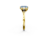 Yellow gold Fancy Blue Radiant  Solitaire Diamond Ring with Six-Prong Setting and Tapered Band_19