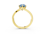 Yellow gold Fancy Blue Radiant  Solitaire Diamond Ring with Six-Prong Setting and Tapered Band_20