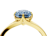 Yellow gold Fancy Blue Radiant  Solitaire Diamond Ring with Six-Prong Setting and Tapered Band_21