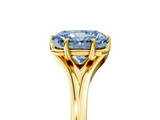 Yellow gold Fancy Blue Radiant  Solitaire Diamond Ring with Six-Prong Setting and Tapered Band_22