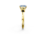 Yellow gold Fancy Blue Radiant  Solitaire Diamond Ring with Six-Prong Setting on a Classic Band_5